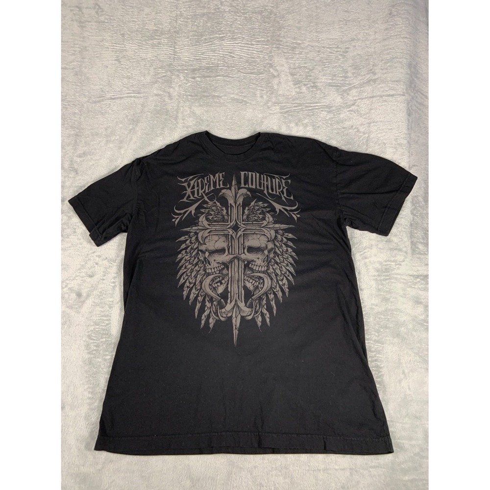 Y2K Xtreme Couture Graphic T-Shirt Mens 2XL Black Crew Neck Short Sleeve Cotton